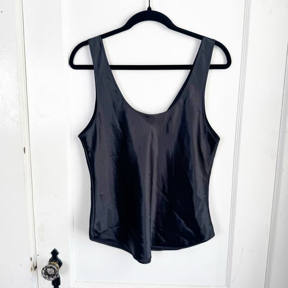 Farr West Vintage Satin Sleek Reversible Camisole Tank Top Black Style 123 Large - Picture 7 of 8